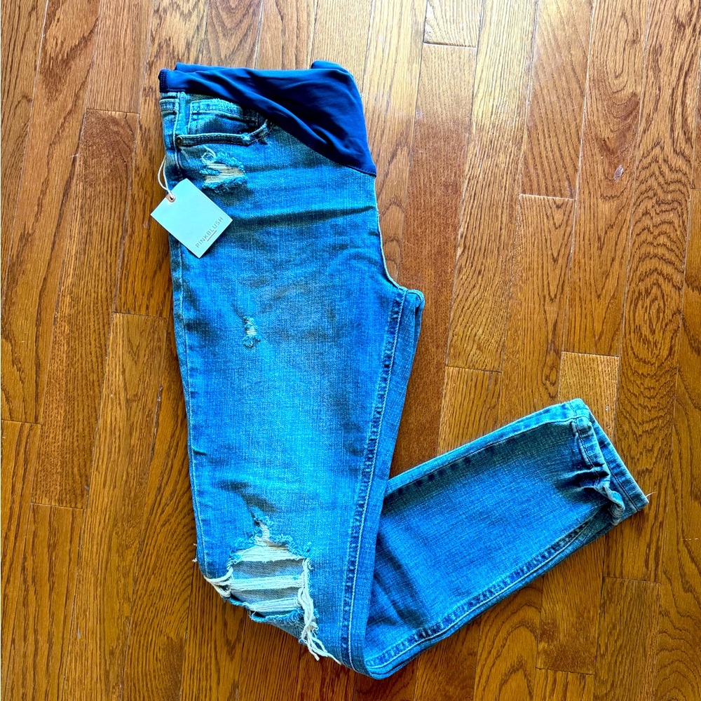 New with tags, pink blush, maternity jeans, size 29.
